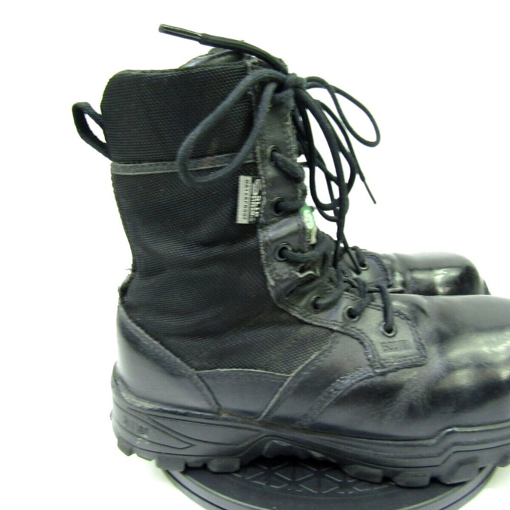 5.11 Tactical Speed Boots Mens 7 Black Side Zipper Protective Footwear Steel Toe